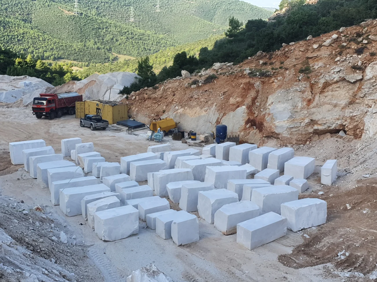 Marble blocks at the Tsalas Marbles quarry